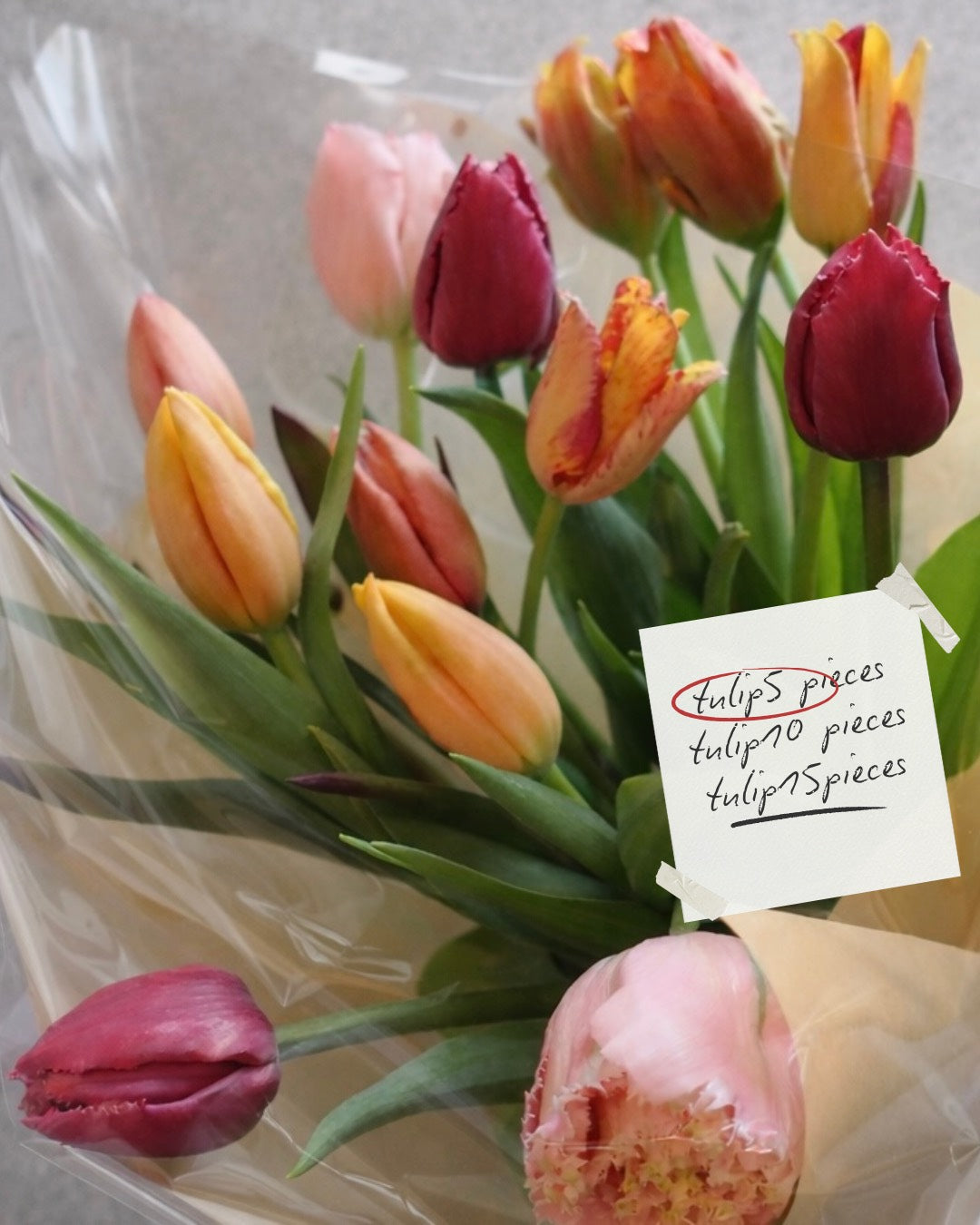 ランダムチューリップ 5本